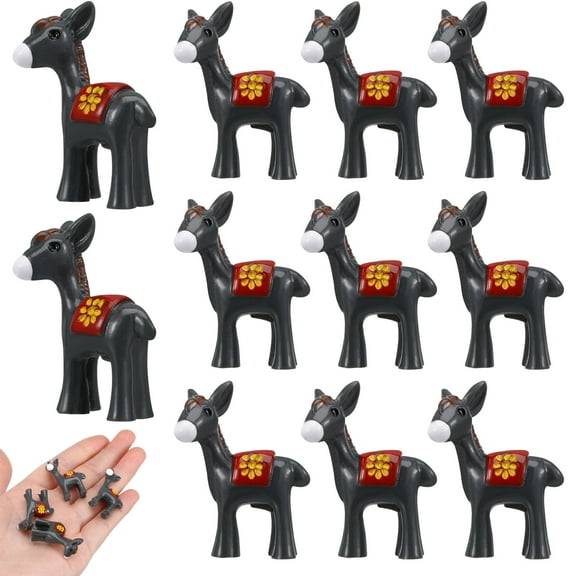HEMOTON 20Pcs Miniature Donkey Lovely Mini Donkey Figurines Cute Miniature Animal Ornaments Donkey Decors