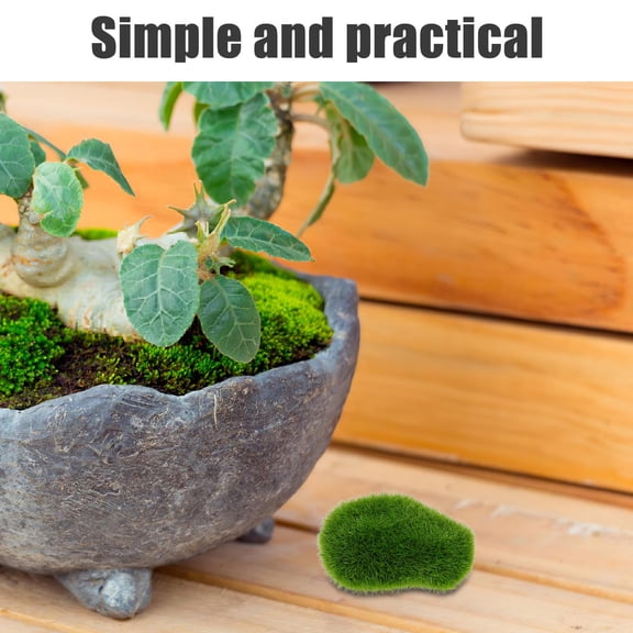 HEMOTON 20pcs Artificial Moss Rocks Decorative Moss Stones Fake Model For Floral Arrangements Fairy Gardens And Crafting