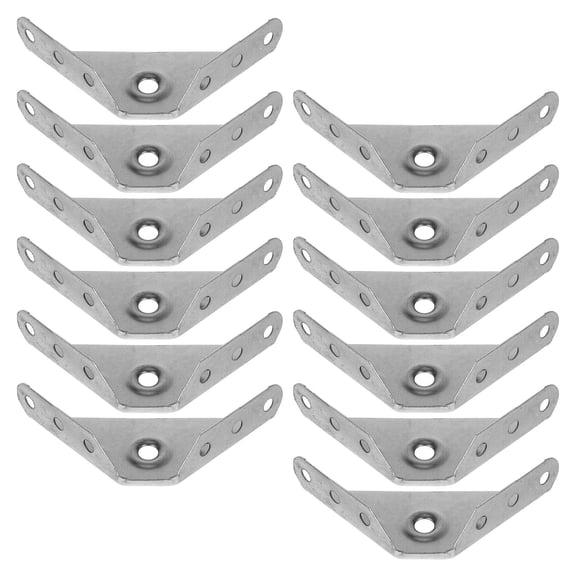 HEMOTON 20pcs Furniture Corner Connectors Stainless Steel Corner Braces Table Shelf Chair Corner Brackets