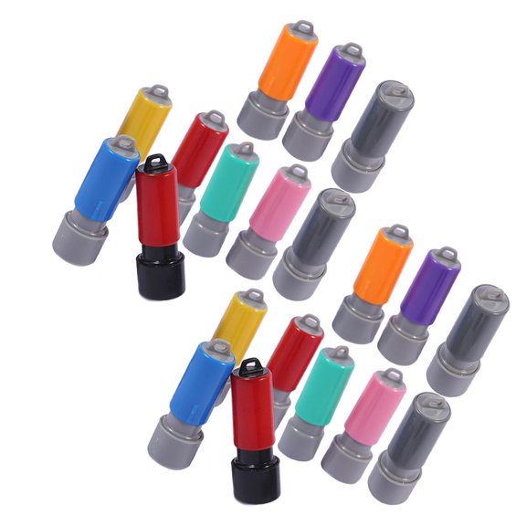 HEMOTON 20pcs Multi-Use Round Stamp Kits For Crafting Plastic Seal Cases Portable Diy Name Stamp Making Tool