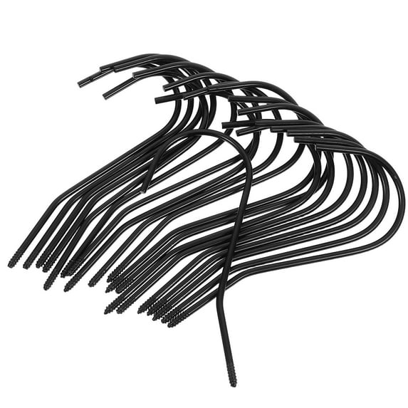 HEMOTON 20pcs Round Hook Replacement For Clothes Hangers 7 Shape Multi-Purpose Metal Hooks For Hanging Clothes Bags Scarves Easy Installation
