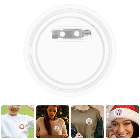 Phenofice Transparent Badge Making Accessories Travel 20Pcs 1.5X1.5X0.2In