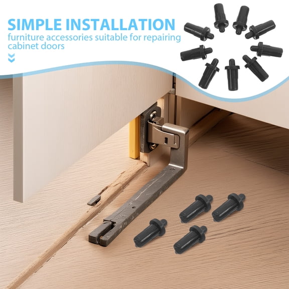 SOPOTUTU 24Pcs Black Plastic Cabinet Door Dampers with Spring Mechanism for Home Repair