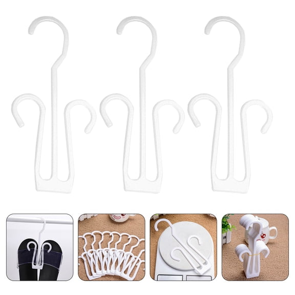 HEMOTON 25 Pcs Shoe Hook Shoes Storage Organiser with Hanging Miss White