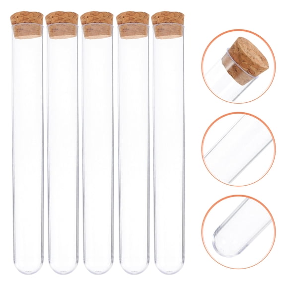 HEMOTON 25 Pcs Testing Tubes Small with Stopper Containers Lids Storage