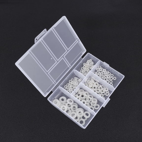 SOPOTUTU White Nylon Hardware Washers Gasket for Threaded Bolt Connection, Support, 250 Pieces Pack
