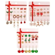 HEMOTON 27 Pairs Christmas Earrings Holiday Jewelry Set Women Girls Xmas Gifts