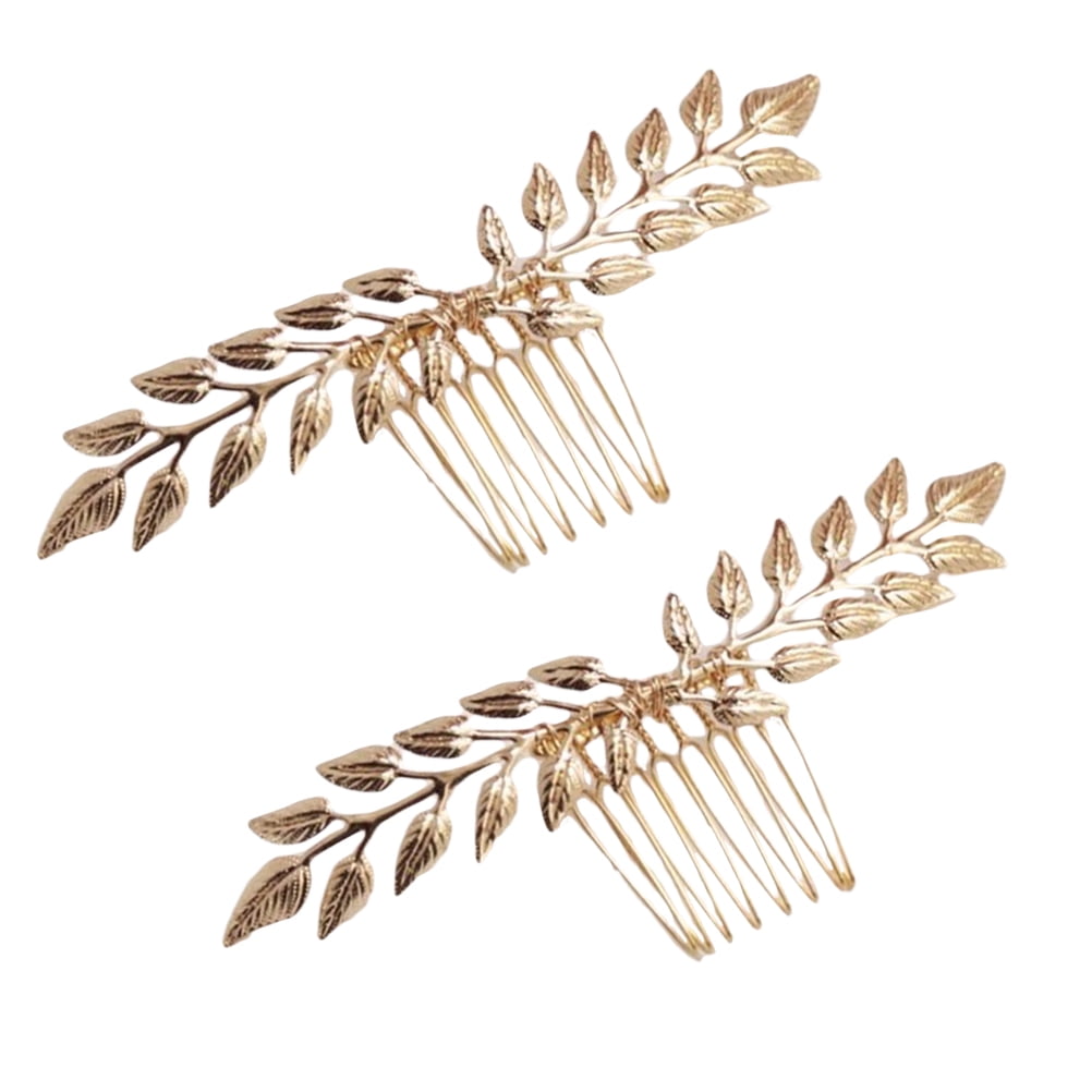 HEMOTON 2PCS Vintage Willow Branches Hair Comb Bridal Jewelry Leaf ...