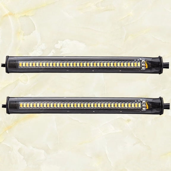 HEMOTON 2-Pack LED Wall Turning Light 12.3 x 0.8in Black Circular Crystal Design Modern Home Lighting