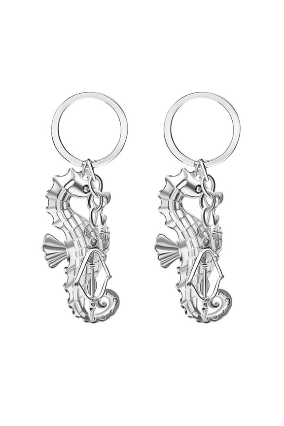 2-Pack Retro Punk Alloy Keychains for Women, Stylish Everyday Key Holder Accessories Set