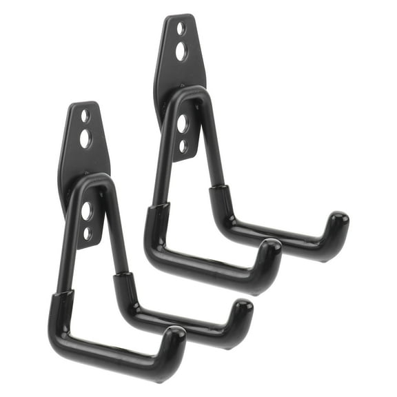 HEMOTON 2Pcs Black U Shaped Hooks for Garage Tool Organization 4.3x2.8in