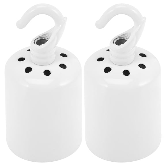 HEMOTON 2Pcs Metal Light Socket With Hook E27 Base Bulb Holder for Everyday Needs