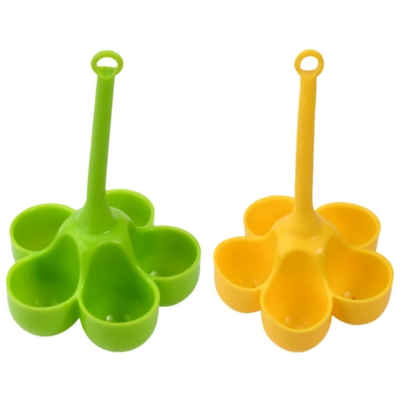 HEMOTON 2Pcs Silicone Egg Cookers Egg Makers Cup Mini Flexible Egg Holders Kitchen Gadgets
