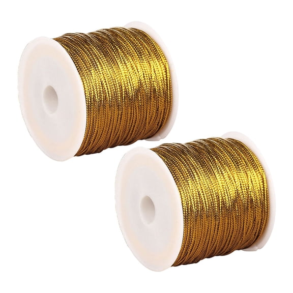 SOPOTUTU Golden Wrapping Twine Rope 2-Pack Craft String for Packaging, Gardening, Projects and More