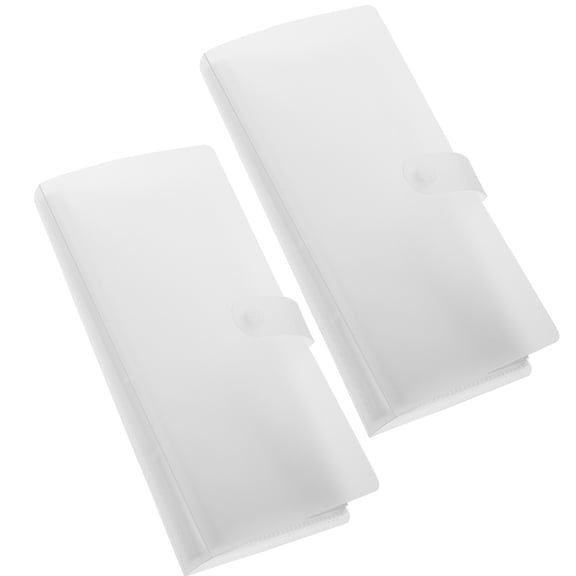 HEMOTON 2pcs Airline Tickets Album Clear Refillable Card Holder with Snap Closure Tickets Album