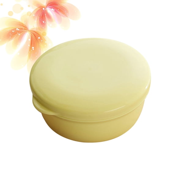 HEMOTON 2pcs Business Travel Soap Box Circular Soap Box with Interlayer SPA Creative Soap Case with Lid Yellow