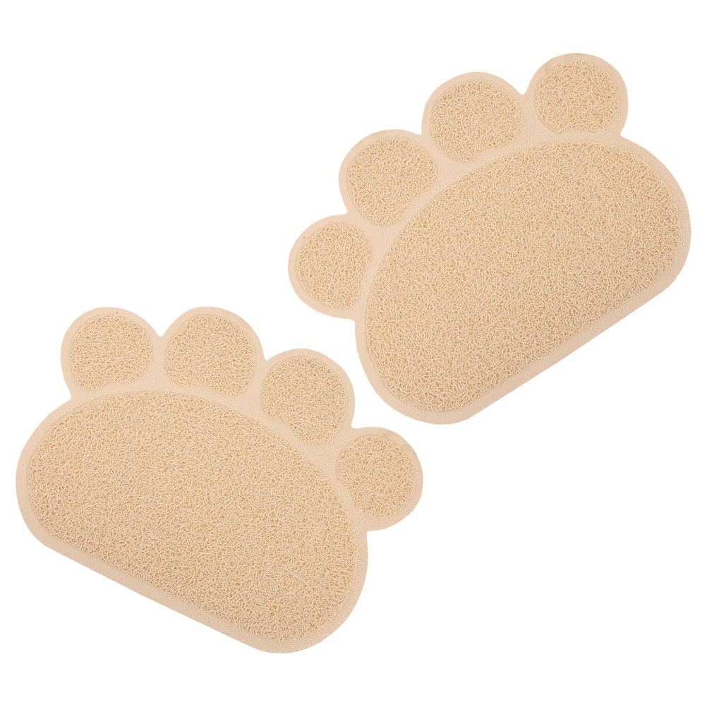 HEMOTON 2pcs Cat Litter Box Under Mat Cat Feeding Mat Home Pet Litter Box Mat Home Accessory