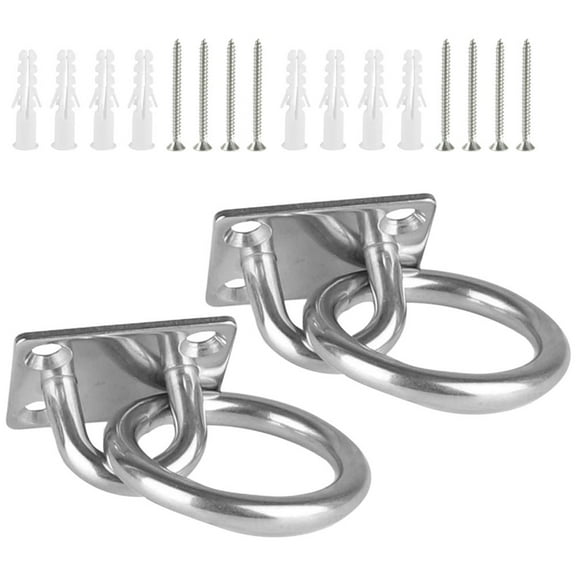 HEMOTON 2pcs Ceiling Hooks Heavy Duty Anchor Plate Stainless Steel Hooks for Hammocks Hanging