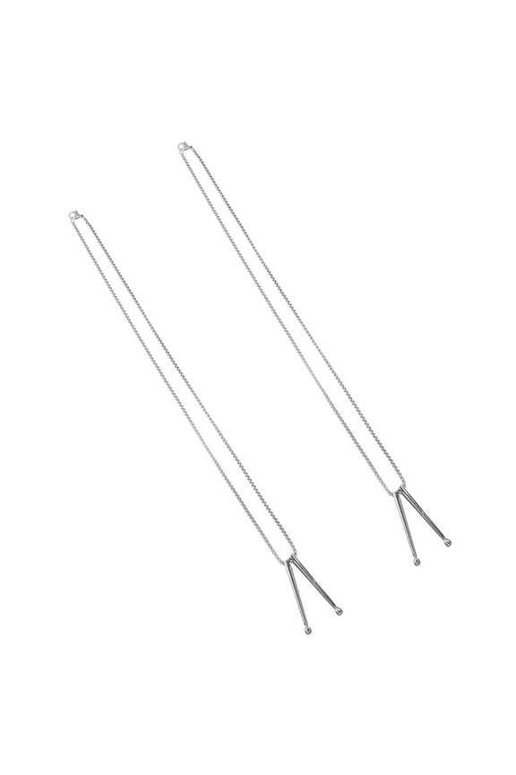 2pcs Drum Stick Pendant Necklaces Drumsticks Necklace Metal Necklace Musical Jewelry