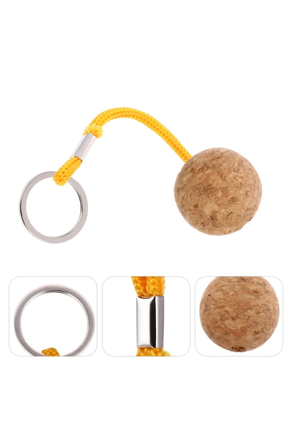 2pcs Floating Cork Ball Keyring Float Keychain for Kayaking Boating Fishing