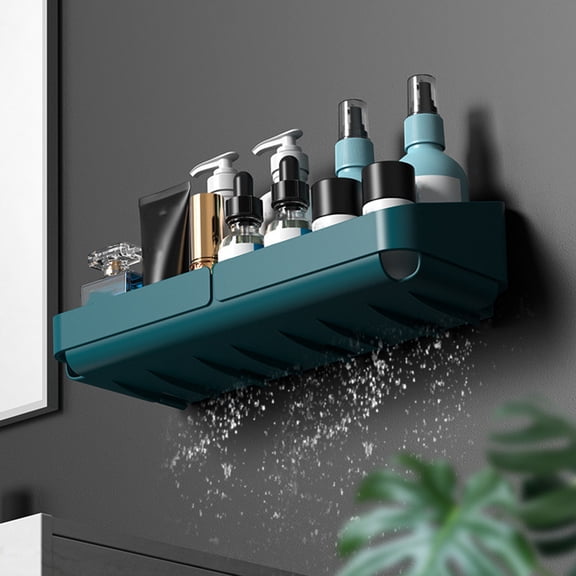 HEMOTON 2pcs Floating Shelves Sundry Bath Towel Hook Bathroom Wall Rack for Home