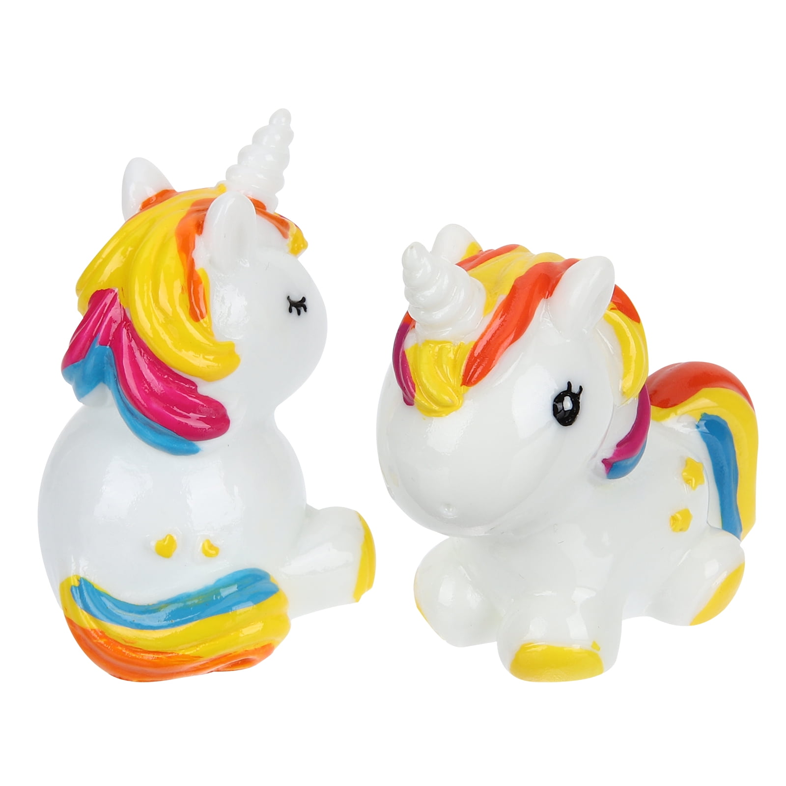 HEMOTON 2pcs Mini Unicorns Bonsai Miniature Animals Figurines Garden