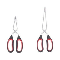 HEMOTON 2pcs Multifunction Food Scissor Tongs Baking Bread Clamp BBQ Tong Grilling Clip for Buffet Kitchen Restaurant (Small Size Medium Size)
