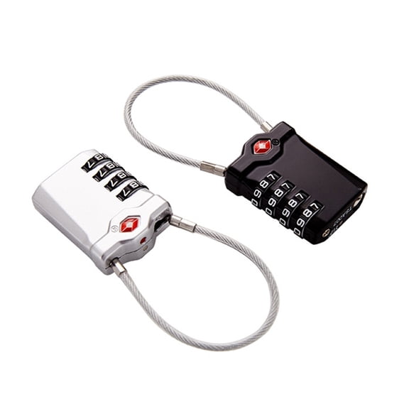 HEMOTON 2-Pack Small Password Luggage Locks with 4-Digit Combination, Red Indicator, Secure Travel and Outdoor Safety Padlocks, & Black