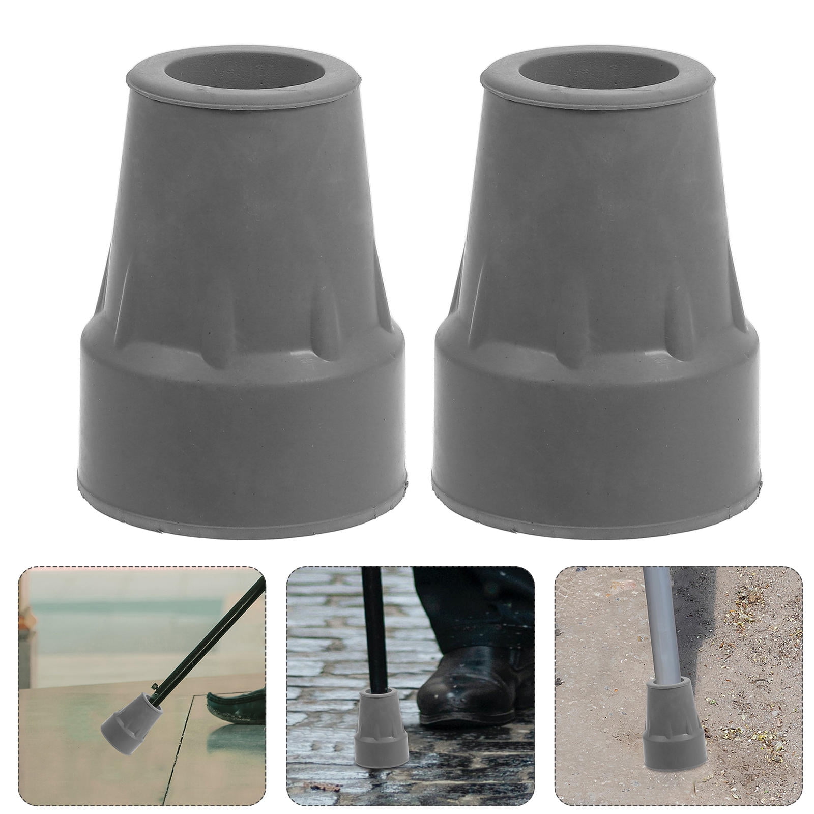 HEMOTON 2pcs Self-Standing Cane Tip Walker Rubber Feet Replacement Crutch Pads Non-Slip Walking Tips Walker Leg Tips for