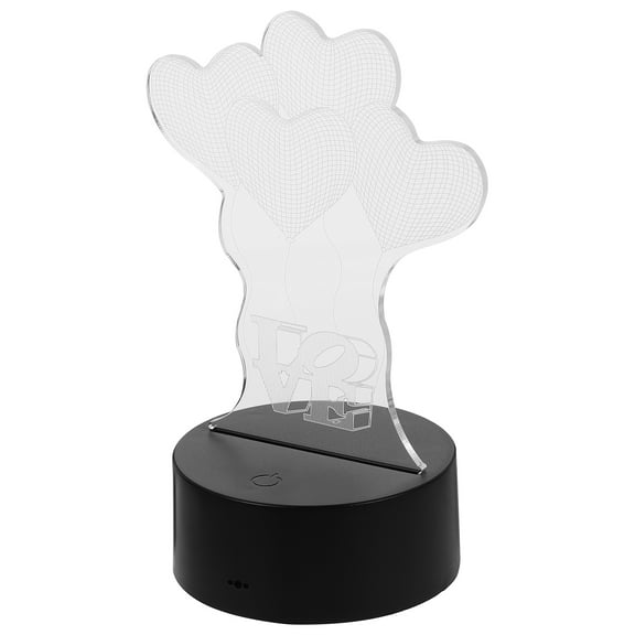 HEMOTON 3 Heart Illusion Lamps LED Heart-shaped Desk Baby