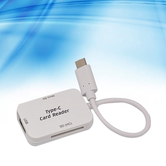 HEMOTON 3 In 1 USB Reader Universal Memory OTG Reader for Phone and Laptop (White)