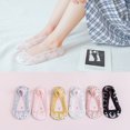 thumbnail image 1 of HEMOTON  3 Pairs Non-slip Invisible Socks Random Color Girl Child, 1 of 8