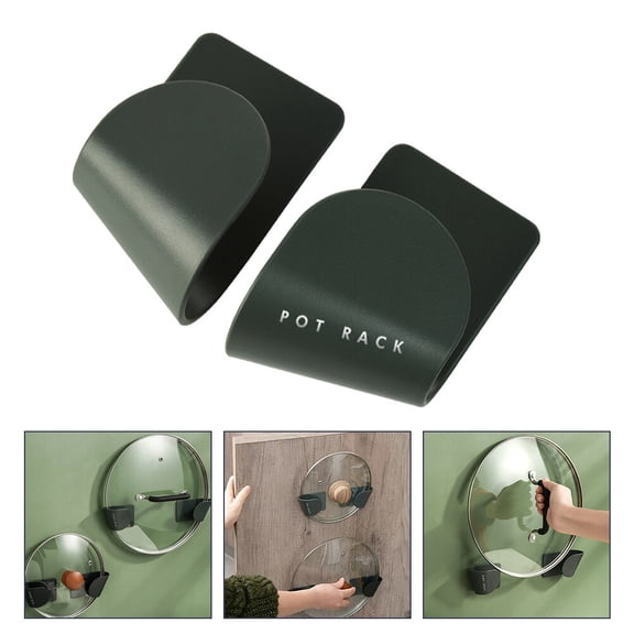 HEMOTON 3 Pairs Pot Lid Holder -mounted Adjustable