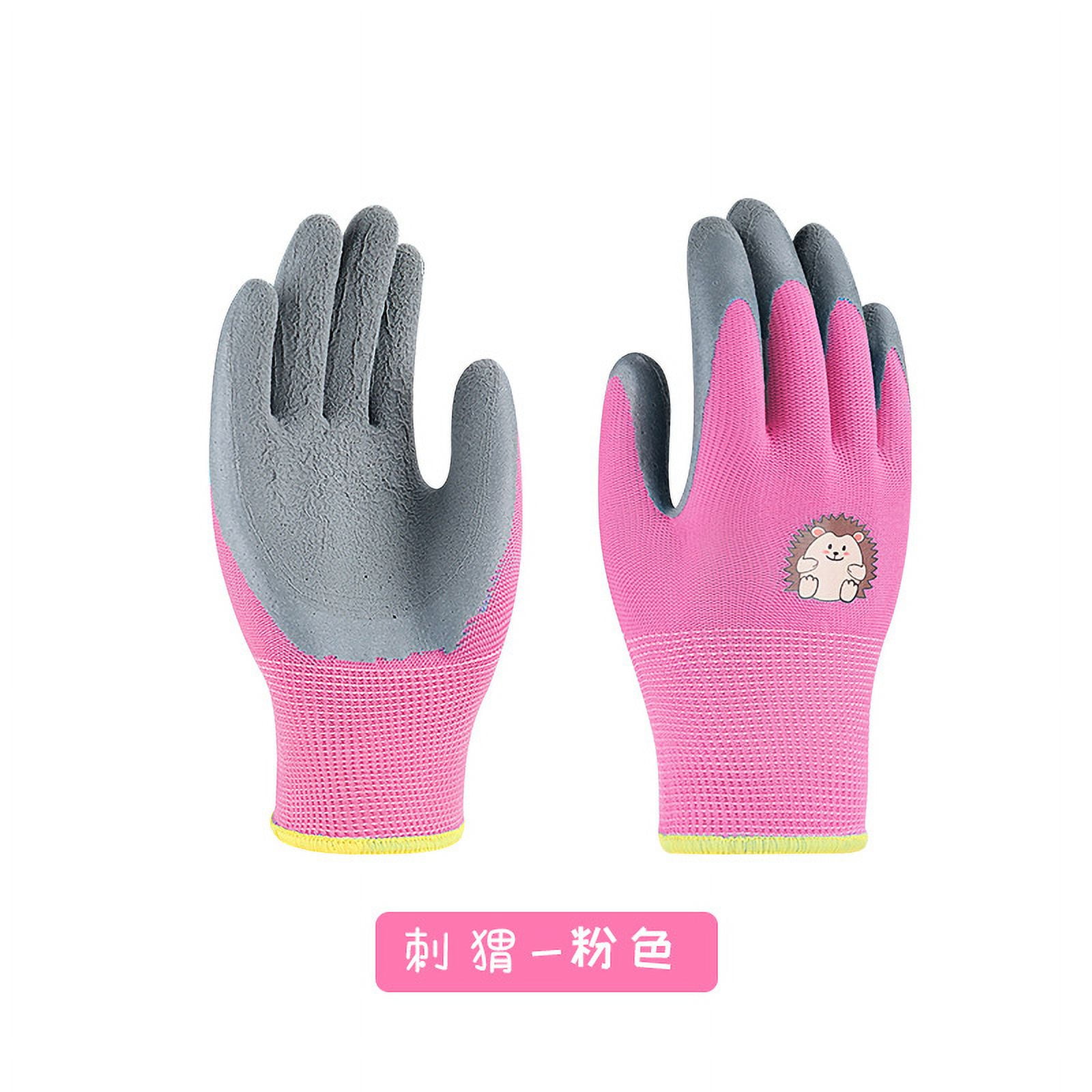 HEMOTON 3 Pairs of Cute Garden Gloves Kid Work Gloves Garden Gloves