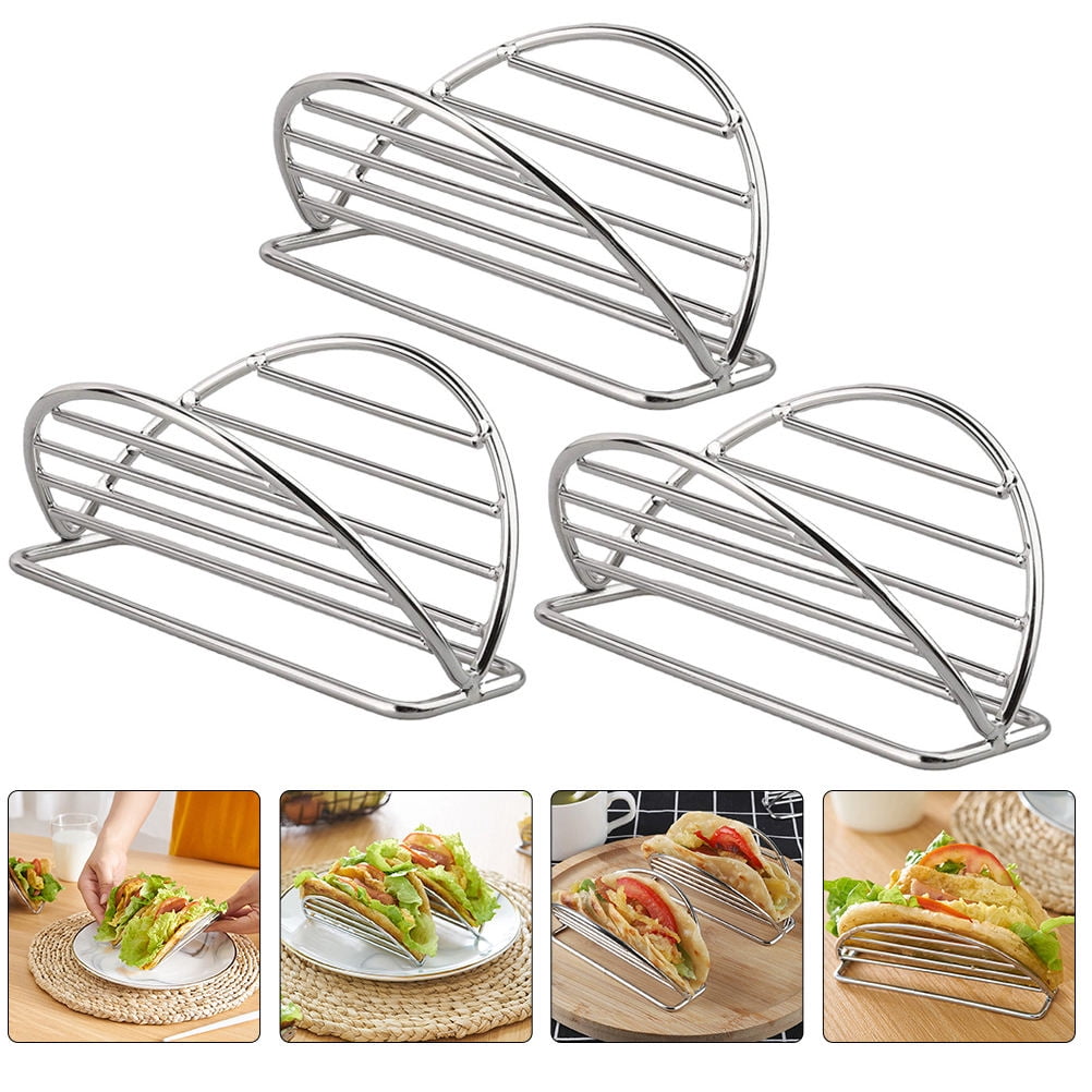 DEEPCRAFF Food Racks Taco Round Plate Holder 3Pcs 4.72X2.95X1.97in ...