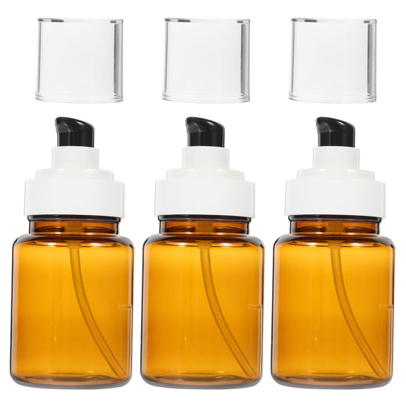HEMOTON 3 Pcs Brown Essence Bottle Oil Dropper Travel Toiletries Pump