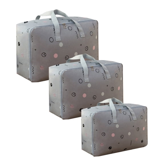 HEMOTON 3-Piece Large Comforter Storage Bags Set - Organizer for Clothes, Bedding, Quilts, Blankets, and More