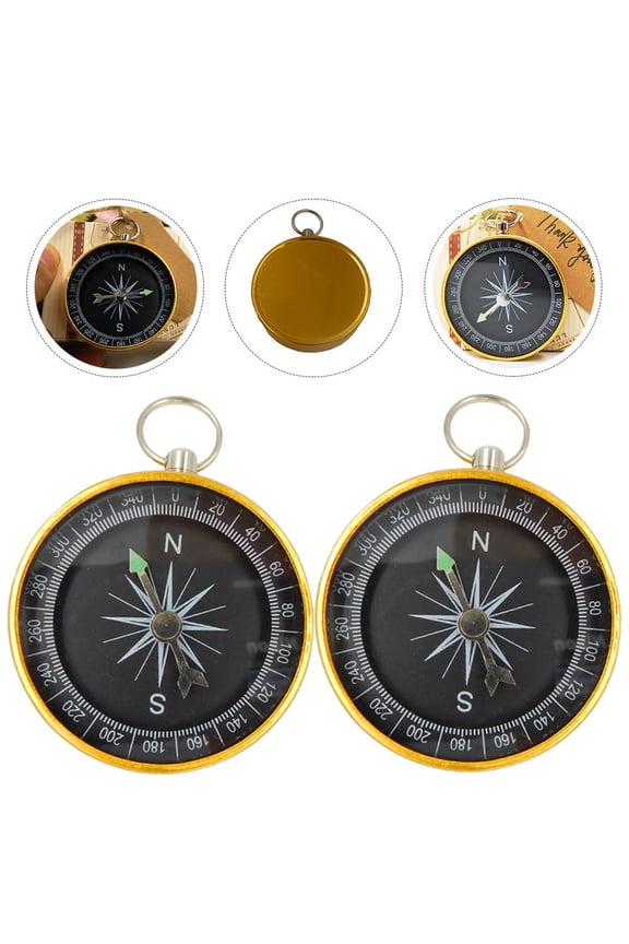 HEMOTON 3 Pcs Compass Small Key Compasses Keychain for Camping Child