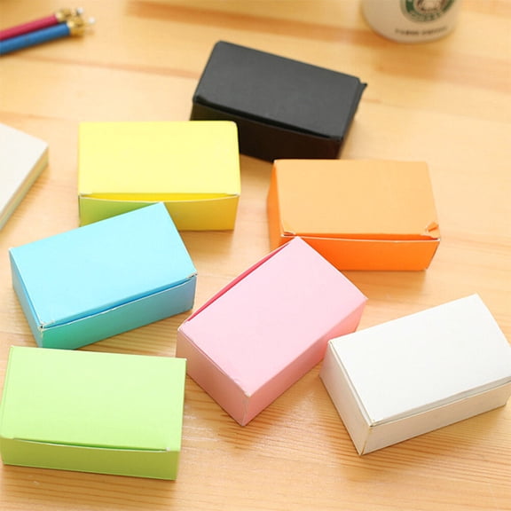 HEMOTON 3 Pcs DIY Paper Cards with Rounded Corners Assorted Colors Study Cards Memo Scratch Note Pads Bookmark DIY Greeting Cards Index Cards (Kraft Paper/Green/ Blue)