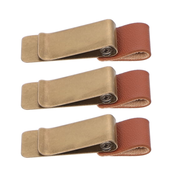 HEMOTON 3-Pack Retro Golden Binder Clips for Office, File Holder, Ticket Clips, Metal Folder Fasteners