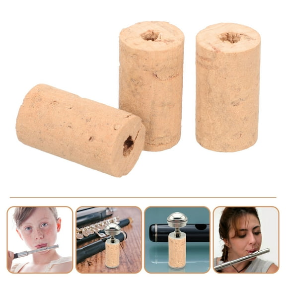 RENACLIPY Woodwind Instrument Corks 3-Pack 0.8x0.5in Easy Install & Remove, Perfect Accessories for Piccolo & Other Woodwinds
