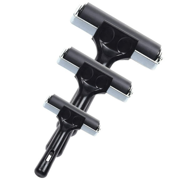 RENACLIPY Compact Black Stainless Steel Roller for Printmaking 3 Pieces Art Tool Set