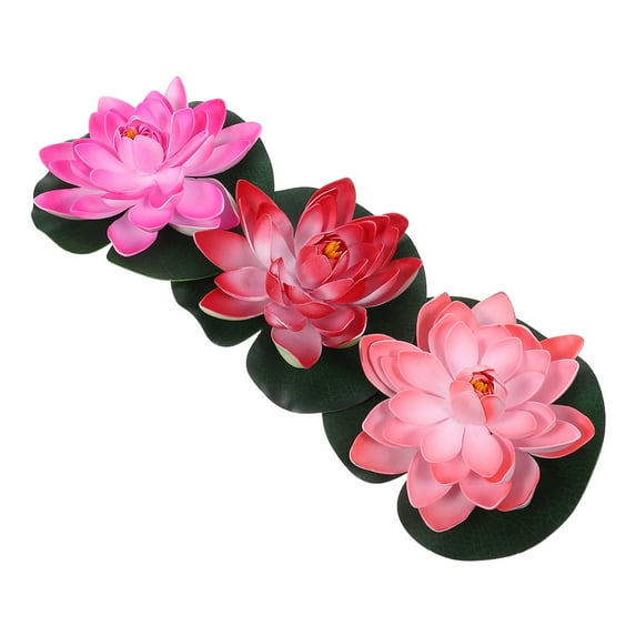 HEMOTON 3 Pcs Simulation Lotus Decoration 17.00X17.00X6.50CM