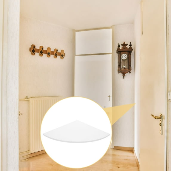 HEMOTON 3 Pcs Storage Shelves White Corner Shelf Wall Mount Living Room