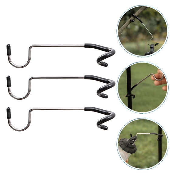 HEMOTON 3 Pcs Tent Lantern Hanging Camping Light Pole Hook