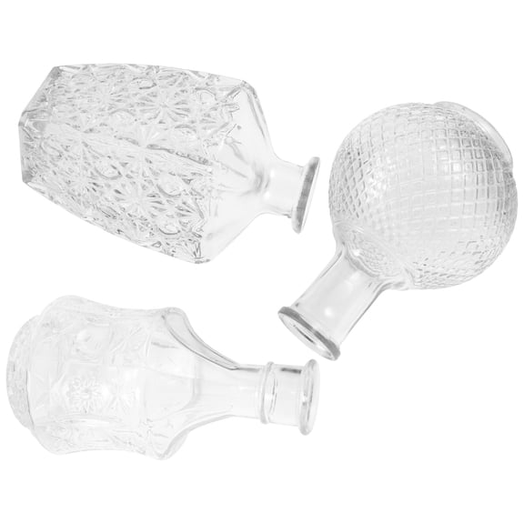 HEMOTON  3 Pcs Vases for Decor Bud Embossed Glass Simple and Modern Practical Flower