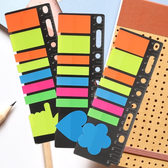 HEMOTON 3 Set of Multi-function Sticky Tabs Writable Memo Stickers File Sticky Index Tabs
