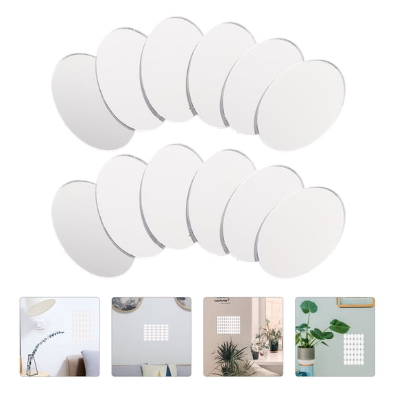HEMOTON 30 Pcs Shape Makeup Mirror Office 3.5X2.5cm