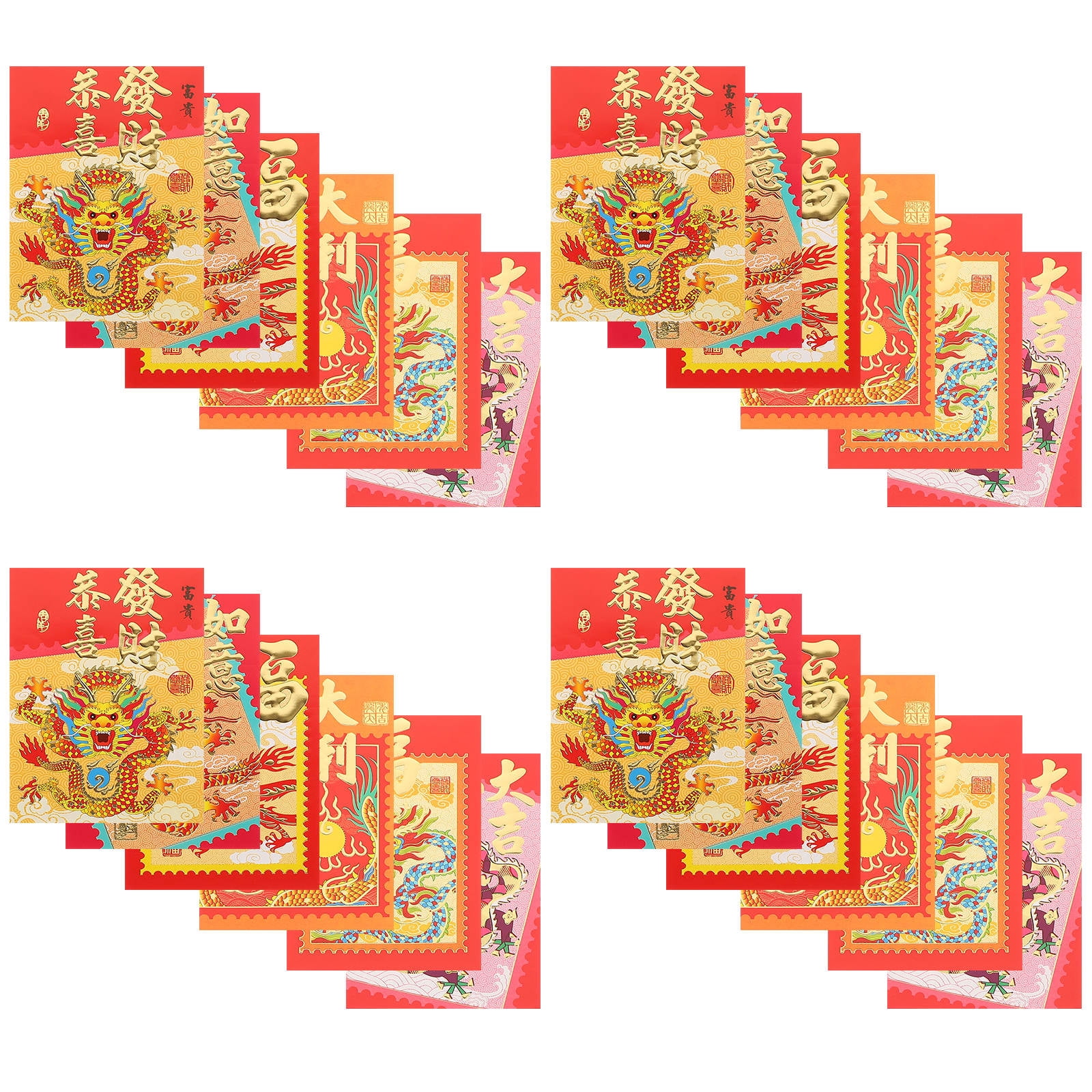 HEMOTON 30 Pcs Writing Paper And Envelope Red Envelopes Dragon Lucky ...