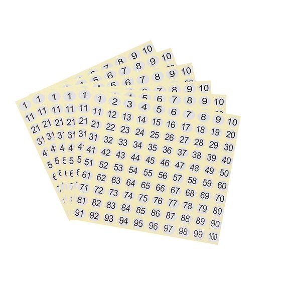 HEMOTON 30 Sheets 1-100 Number Stickers Decorative Pasters Arabic Numer Decals Math Educational Supplies